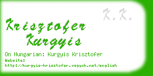 krisztofer kurgyis business card